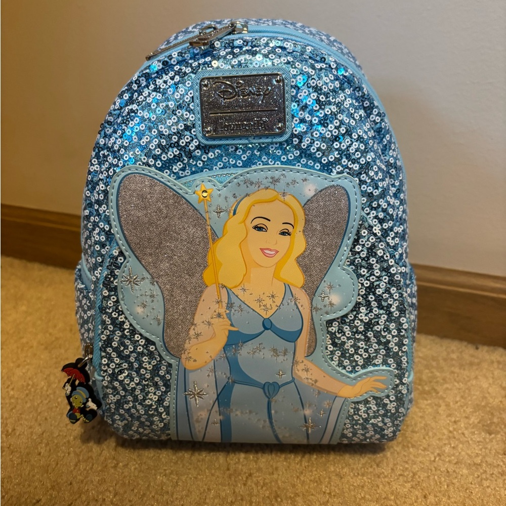 Loungefly Disney Sequin Sparkle Light Up Pinocchio Fairy Mini Backpack